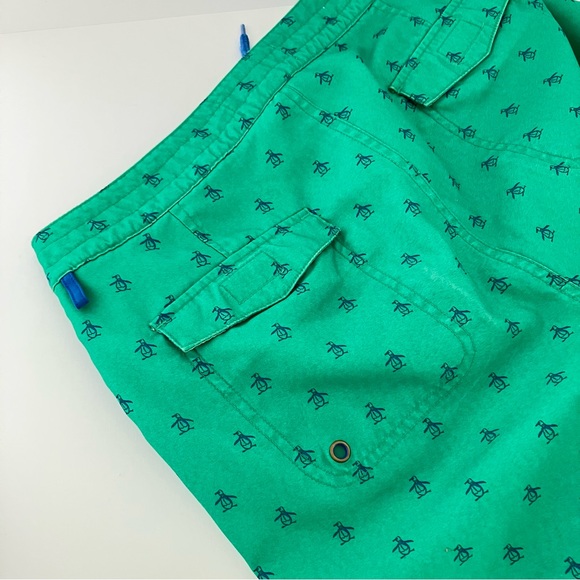 Original Penquin Munsing wear Green Swim Trunks Shorts,  Lined  Size 30 Waist - Picture 8 of 12